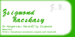 zsigmond macskasy business card